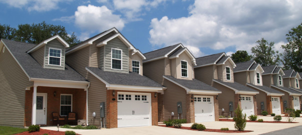 Row of rental homes from the street view